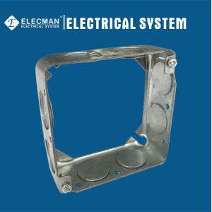 Square Metallic Junction Receptacle Electrical Outlet Extension Ring 4inch