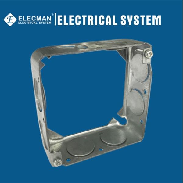 Buy Square Metallic Junction Receptacle Electrical Outlet Extension Ring 4inch at wholesale prices