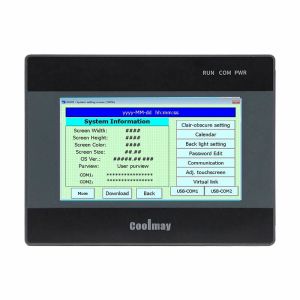 Quality Coolmay 4.3 Inch HMI PLC All In One RS232 RS485 support Modbus RTU protocal Ethernet optional function plc controller Temperature Humidity Programmabl for sale