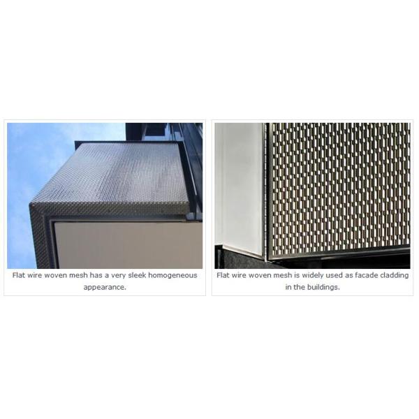 Flat Woven Stainless Steel Architectural Wire Mesh For Building Facade Decoration