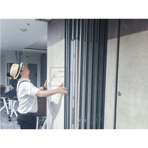 China Commercial Movable Walls with 68mm-105mm Thickness 304 Stainless Steel Rollers and 56dB Sound Insulation on sale