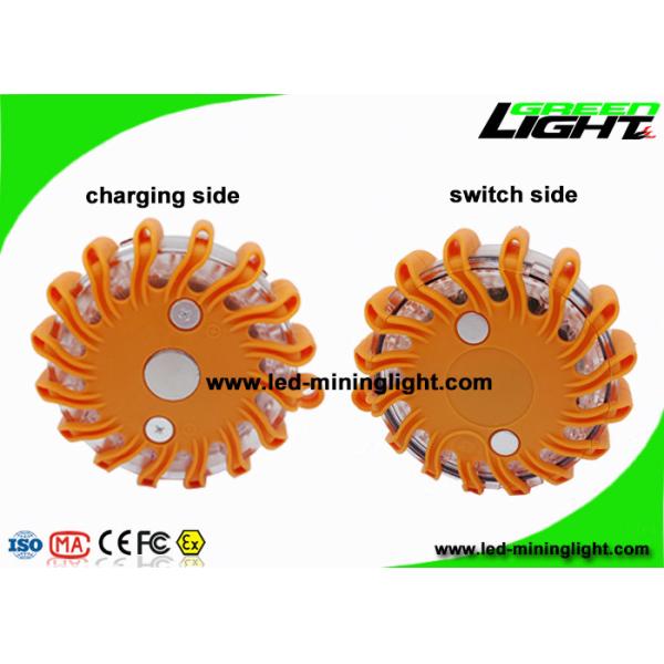 Waterproof IP65 Rechargeable Amber LED Road Flares Flashing Warning Light