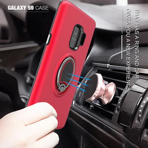 Car Magnet Magnetic Ring Hybrid Shell Smartphone Protective Case Silver / Black / Red Color
