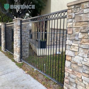 Fire Escape Black Tubular Metal Fence Emergency Access