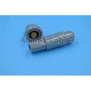 Durable Circular Plastic Plug Connector 2-14 Contacts Multipole Type