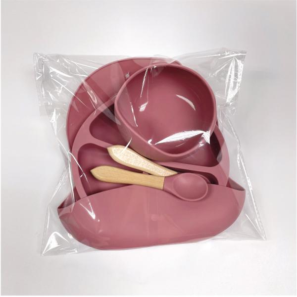 Silicone Baby Feeding Set Bpa Free Dinnerware Type with Bowl Bottle Spoon and Bib