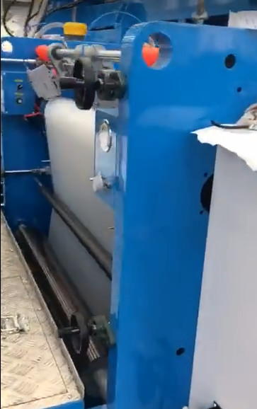 Automatic Film Roll Plastic Lamination Machine with Double Station Unwinder and Rewinder in blue and white