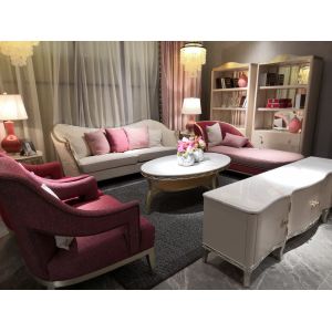 New Classic villa house living room furniture of Wood structure sofa set with