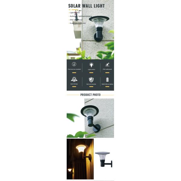 230LM SMD2835 LED Wall Mounted Solar Light For Courtyard Garden
