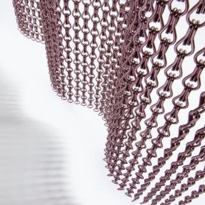 Silver Aluminium Chain Curtain Semi Private Aluminium Link Ceiling