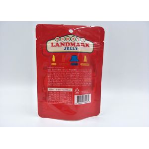 Transparent Bottom Stand Up Zipper Pouch Bags For Landmark Jelly Easy To Display