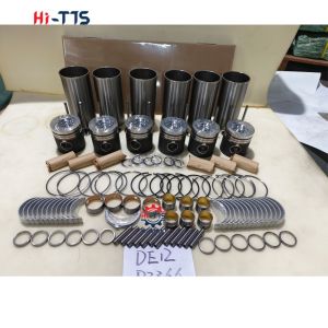 Quality DE12 Excavator Engine Part Name Cylinder Liner Kit Complete With Liner Piston Ring Valves Bushing Full Gasket Kit for sale
