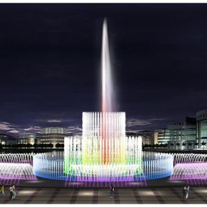 outdoor spraying water fountain