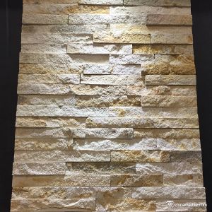China Yellow Sandstone Mini Panel Cultured Stone , Natural Stone Ledger Panels on sale