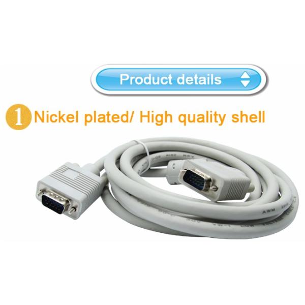 Projector LCD D-sub 15 Pin VGA Cable , PVC Insulated Coaxial Audio Cable