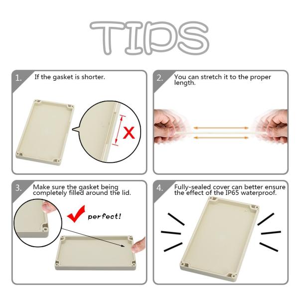 Waterproof dustproof IP65 ABS plastic junction box grey waterproof enclosure 230*150*87 mm