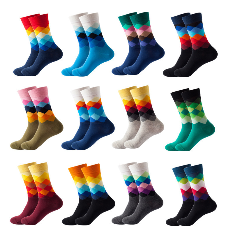 Sustainable Colorful Crew Socks Winter Cotton Custom Logo