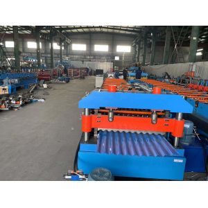 Roofing Corrugated Metal Roll Forming Machine 762mm Width 0.8mm Thickness
