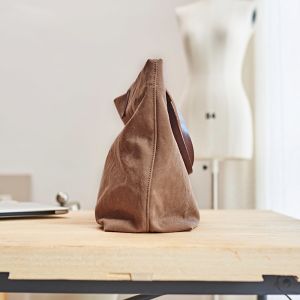 Leather Shoulder Canvas Tote Bag Leather Handle Foldable Tote Bag