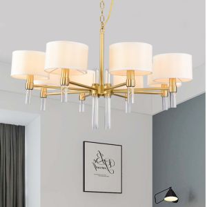 E14 Light Source White Gold Modern Pendant Light for Bedroom