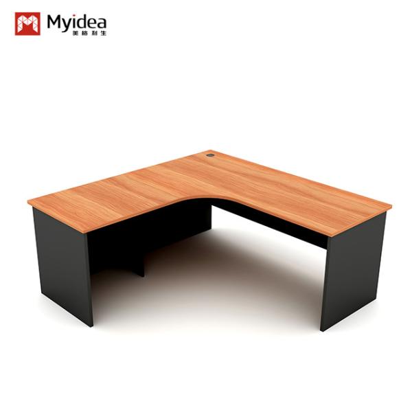 Buy Single Computer Desk with Cabinet Storage W1600*D800*H750 Customizable Curved L-shaped Design for Modern Office at wholesale prices