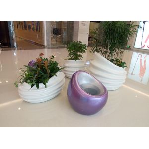 Glossy White Fiberglass Flower Pot New Design Top Grade Fiberglass Material