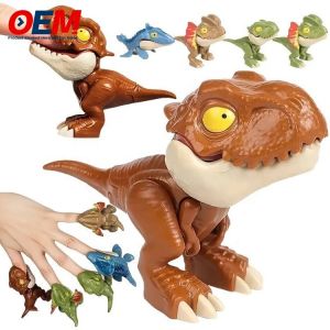 Quality Customized Plastic Animal Dinosaur Finger Toys OEM PVC Toys Made Silicone Kid Toy for sale