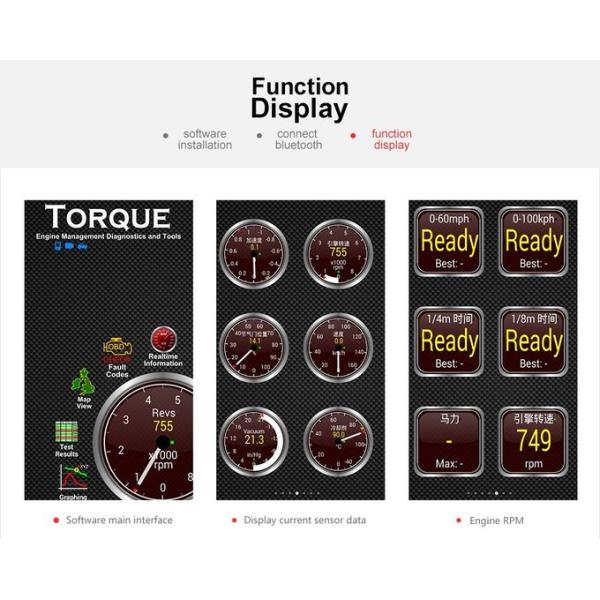 ABS Housing Bluetooth Engine Scanner Kw901 Elm327 Auto Diagnostic Tool Obd2