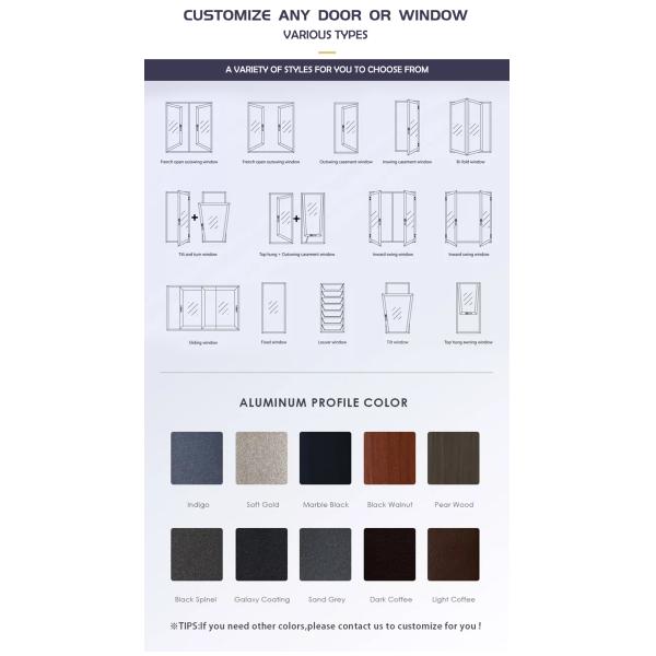 Double Glazed With Hurricane Impact Glass Swing Aluminum Horizontal Hanging Picture Window