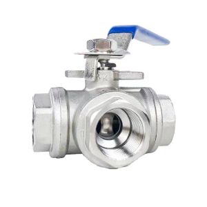 Cylindrical Head Code WZ SS201 304 316 3 Way Valve with Threaded End NPT BSP