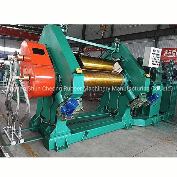DC Motor Driven Two Roller Calender with Chilled Cast Iron Rolls and Emergency Stop Device