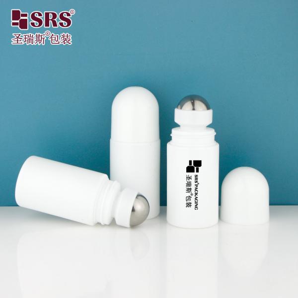 RPPC-60ML Round White Injection Blowing Plastic PP PCR Recycled Eco-friendly Roll On Deodorant Gel Bottle Applicator