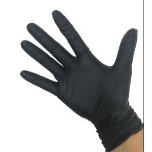 China Safety Work Black 10pcs Medical Disposable Nitrile Gloves on sale