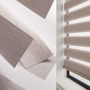 China 140 GSM Zebra Roller Blind Fabric with Soft Light Filtering and Modern Style on sale