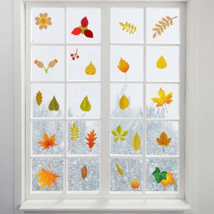 Luminous Electrostatic Window Stickers Turkey Maple Leaf Window Sticker