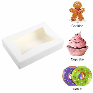 10 12" Inch Tall Cheese Cake Cupcake Paper Bakery Box with Clear Window