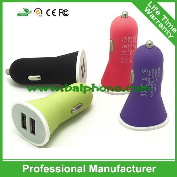 Buy 2015 best selling electronic products matte material 5V 2.1A dual usb car charger, car bat at wholesale prices