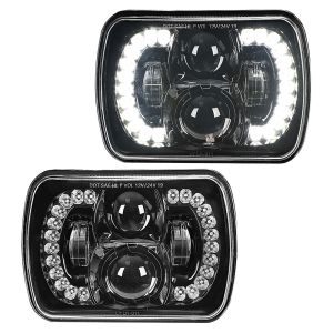 60W 5X7 Inch Square Offroad Jeep Halo Fog Lights Sealed Beam