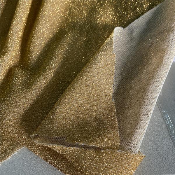 Breathable 120GSM Gold PET Thread Yarn For Stage Costumes Clothing Fabric