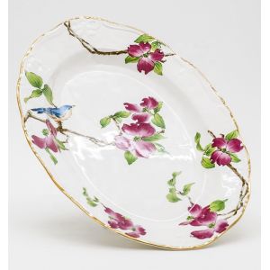 White ceramic decorative gold edge dinner plate set for wedding party