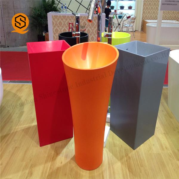 Buy Pedestal Solid Surface Wash Basin Environmentally Friendly at wholesale prices