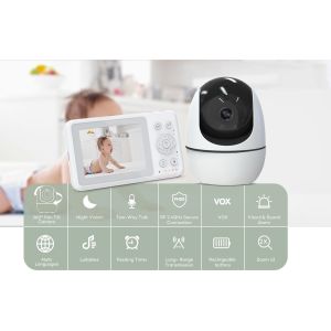 3.2 Inch No WiFi Baby Monitor with Night Vision and Two-Way Audio