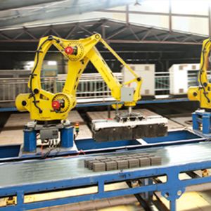 Quality Brick Plant Automatic Robot System With Stacking Grippers Yellow for sale