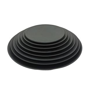 Camping Matte Black Melamine Salad Plate 14'' Non Toxic Round