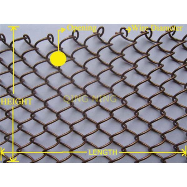 Flex Decorative Metal Mesh Drapery Fabric Acid Pickling / Anodic Oxidation Finish