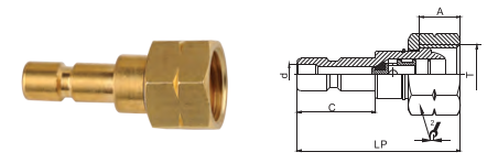Industrial Brass Pneumatic Quick Coupling 1.0Mpa For Ship Building