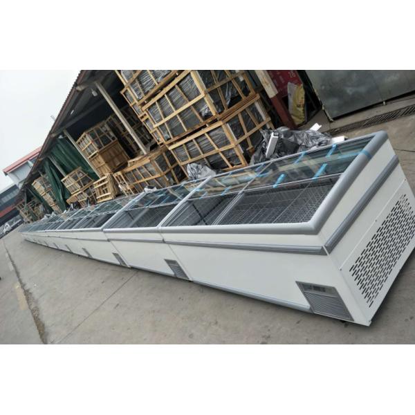 Supermarket Chest Freezer With Static Cooling System And Sliding LOW-E Glass Door