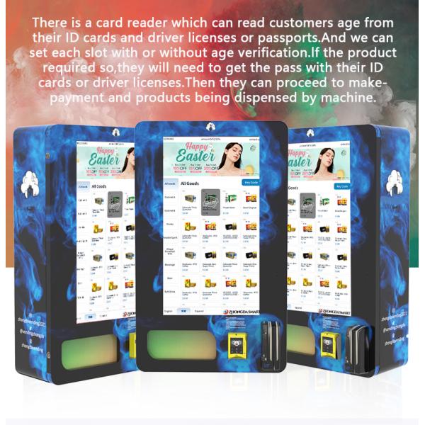 Zhongda Wall-Mounted ID Reader Vending Machine Customizable Age Control with Coin Credit Card Token Payment Systems