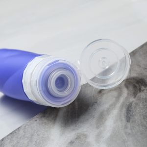 Cosmetic Refill Squeeze Silicone Travel toiletry Bottles Blue Braid Shape 3Oz