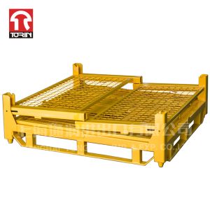 Torin LK01 Folding Semi Open Metal Cage Wire Mesh Pallet Container Metal Pallet